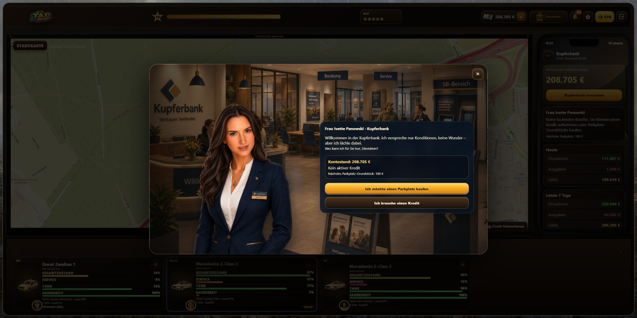 Screenshot der Bank-Szene