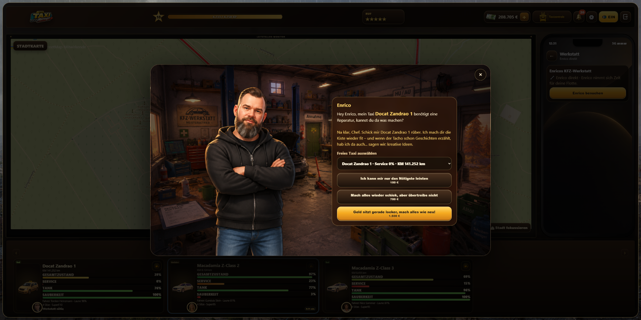 Screenshot der Werkstatt-Szene